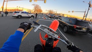 FIRST RIDE OF 2023 ON MY CR85  WHEELIES THRU PHILADELPHIA EAGLES TRAFFIC [upl. by Wallache204]