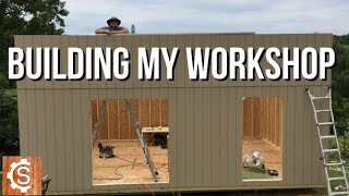 Building my Workshop FULL BUILD 1 HR  Woodworking  DIY  How to  Shop Build [upl. by Paxton]