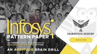 1  Infosys Pattern Paper  1  Aptitude  Mohammed Yaseen [upl. by Annaiv526]