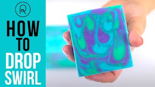 How to Do a Basic Drop Swirl in Cold Process Soap  Royalty Soaps [upl. by Ahsier324]