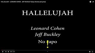 HALLELUJAH  LEONARD COHENJEFF BUCKLEY easy Chords and Lyrics [upl. by Male347]