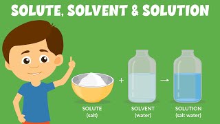 Solute solvent and solution  What is a Solution  Science Video for Kids [upl. by Yerg]