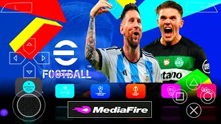 😱eFOOTBALL PES 2025 PPSSPP EUROPEU CÂMERA PS5 MEDIAFIRE 100 ATUALIZADO ANDROID 😱 LINKS DERITO [upl. by Ingelbert]