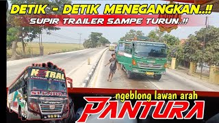 Detik  detik Menegangkan Supir Truk Sampe Turun🔥Lawan Arah Di PANTURA❗️ [upl. by Ruon289]