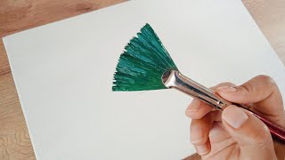 The Easiest Christmas Tree to Paint  Acrylic painting for beginners [upl. by Suinuj]