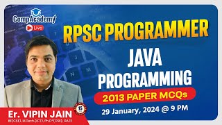 JAVA PROGRAMMING  RPSC Programmer Previous Paper Solution  RPSC PROGRAMMER CLASSES  COMPACADEMY [upl. by Annahgiel]