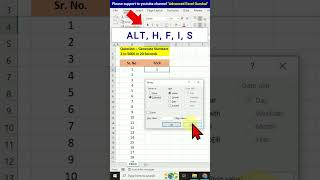 Generate 1 to 5000 in Excel Instantly with This Simple Shortcut shortsfeed exceltips excelshorts [upl. by Denie304]