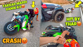 Takkar Mardi😡 THAR Se Ninja 300 and Danik CRASHED SUPERBIKE Modification Preparation for Ladakh Ride [upl. by Ekle]