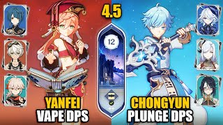 F2P Yanfei Vape amp Chongyun Cryo Plunge DPS  Spiral Abyss 45 Floor 12 9 Stars  Genshin Impact [upl. by Gianna616]