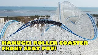 Hakugei 白鯨 White Whale REAL Roller Coaster Front Seat POV Nagashima Spaland 2019 RMC [upl. by Auehsoj725]