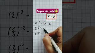 Potenzen mit negativen Exponenten 🤔 😎 potenzen negativeexponenten mathematikfee mathe shorts [upl. by Annel]