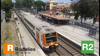 Rodalies UT451 doble amb súper pitada arribant al baixador de Platja de Castelldefels [upl. by Magavern]