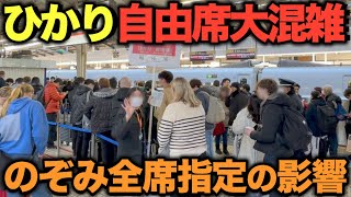 【東京駅】ひかりの自由席が大混雑 のぞみ全席指定の年末帰省ラッシュが凄すぎた！ rushhour 混雑 満員電車 通勤ラッシュ 通学 Rush Hour in Japan [upl. by Ennayr801]