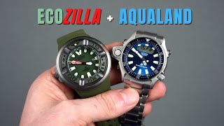 Double Review Citizen Promaster EcoZilla and Aqualand  BJ805717X and JP200067L [upl. by Notsud271]