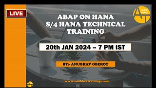 SAP ABAP on HANA cum S4HANA Live Training with CDS Views AMDP Fiori Elements BOPF by Anubhav [upl. by Yednarb]