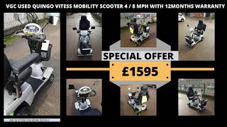 VGC QUINGO VITESS MOBILITY SCOOTER 4  8 MPH WITH WARRANTY [upl. by Ifill550]