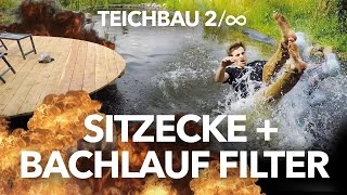 Teich NaturfilterBachlauf  Sitzplatz – Teichbau 2  Heimwerkerking Fynn Kliemann [upl. by Ecylla]