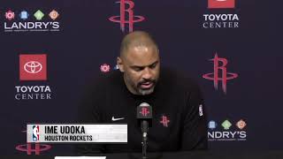 Ime Udoka after Sengun Rockets beat Knicks 1142024 [upl. by Elyrpa414]