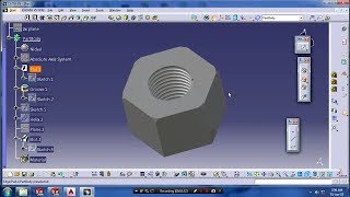 INTERNAL HELICAL THREAD IN CATIA V5 [upl. by Hsiwhem]