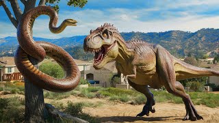 New Hollywood Movie 2023 Dinosaur Attack  Trex Vs Anaconda  Jurassic Park Dinosaur [upl. by Symons108]