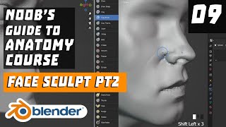 Blender Anatomy Course for Artists  09 How to sculpt face pt2 [upl. by Anatole301]