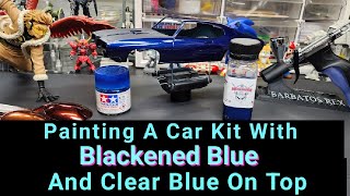 Painting A Car Model With Blackened Blue amp Clear Blue On Top [upl. by Shing]