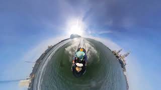 Jet Skiing part 2 Sightseeing into Galveston port area [upl. by Assilak]