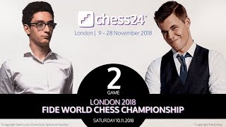 CarlsenCaruana Game 2  2018 FIDE World Chess Championship [upl. by Wj105]