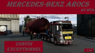 ETS2 148 MercedesBenz Arocs BigSpace by WTD Berlin  Szczecin Convoi exceptionnel Oversize [upl. by Alleroif345]