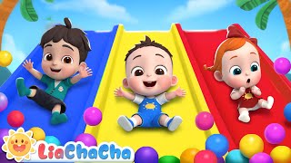 The Slide Song  Playground Song  Slip and Slide Down  Kids Songs amp Nursery Rhymes  LiaChaCha [upl. by Hurff]