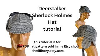 Tutorial for making Deerstalker Sherlock Holmes hat pattern sold in my Etsy shop [upl. by Beekman]