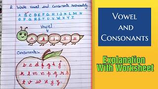 Vowels and Consonants Worksheet for KG Class 📝 Practice Vowels and Consonants 📝 [upl. by Hebner74]