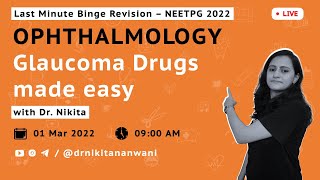 Ophthalmology  Glaucoma Drugs made Easy  Tricks amp Mnemonics  NEETPG 22 LMR  Dr Nikita Nanwani [upl. by Reginald]