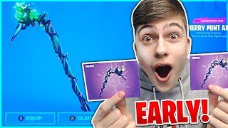 How To Get MINTY PICKAXE EARLY in Fortnite Battle Royale Merry Mint Axe [upl. by Ellenehc13]