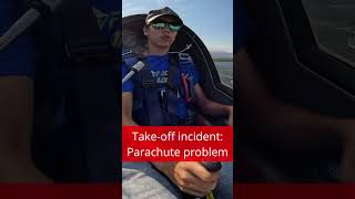 Glider  Soaring  Segelfliegen Takeoff incident  Parachute problem  winch launch [upl. by Eizdnil]