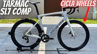 2022 SPECIALIZED TARMAC SL7 COMP SRAM RIVAL AXS WITH CICLA CARBON FIBER WHEELS EXPLANATION [upl. by Hartman]