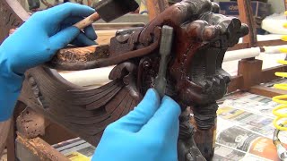 1880s Sofa Restoration  Frame and Finish Repair [upl. by Ientruoc]