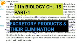 Class 11 BiologyCh19 Part1Excretory products amp their eliminationStudy with Farru [upl. by Aw864]