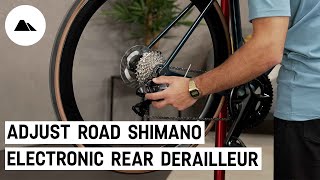 How to adjust your road Shimano electronic rear derailleur [upl. by Wauters]