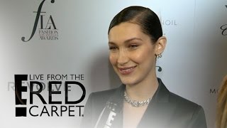 Bella Hadid Gushes Over Boyfriend The Weeknd  Live from the Red Carpet  E News [upl. by Moreland]