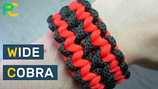 How to make the Double Wide Cobra Paracord Survival Bracelet [upl. by Amehsyt988]