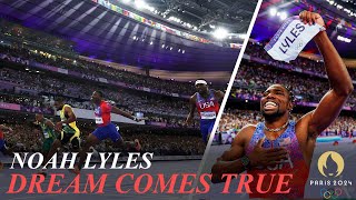 Team USA’s Noah Lyles Wins Gold in 100meter Final Kishane Thompson Silver Fred Kerley Bronze [upl. by Peterus]