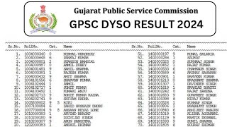 GPSC DYSO Result 2024 and Deputy Mamlatdar Cut Off amp Merit List Check Here wwwgpscgujaratgovin [upl. by Pavior]