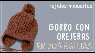 Cómo tejer un gorro con orejeras subtitles available [upl. by Gypsy]