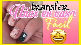 TRANSFER Uñas FACIL en casa 🏡 por MENOS de 2€ 😍😍 SI que FUNCIONA 👏👏 [upl. by Aleirbag]