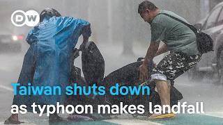 Typhoon Kongrey strikes Taiwan its most powerful typhoon in decades  DW News [upl. by Rellia]