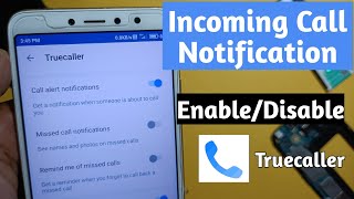 Truecaller Incoming Call Notification Alert Enable Disable Kaise Kare  call alert notification [upl. by Fallon]