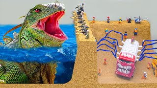 Legendary Giant Monsters Combat Lego People Army Causes BIG Floods And Tsunamis  LEGO FLOOD Action [upl. by Tirrag853]