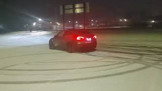 Drifting 2023 Tesla Model Y Performance in the snow [upl. by Klepac]