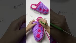 Crochet knitted slipper⭐⭐⭐ pattern  shorts crochet crochetpatterns slippers knitting knit [upl. by Romeon222]